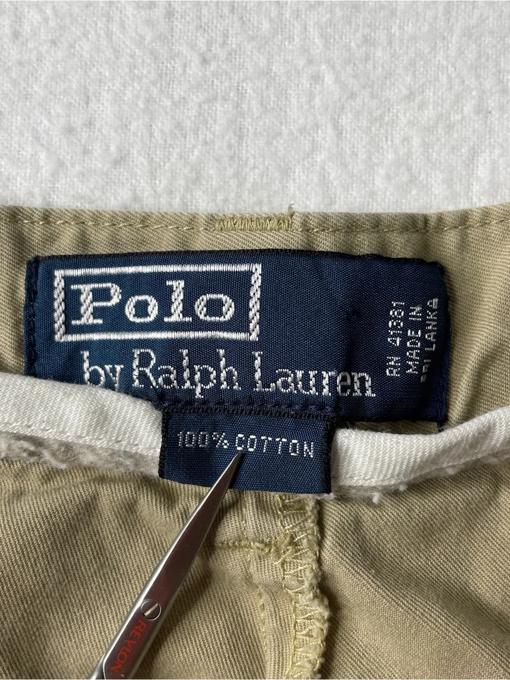 Polo Ralph Lauren Chino Shorts Men's 38 Tan Flat Front Preppy Vintage 90s